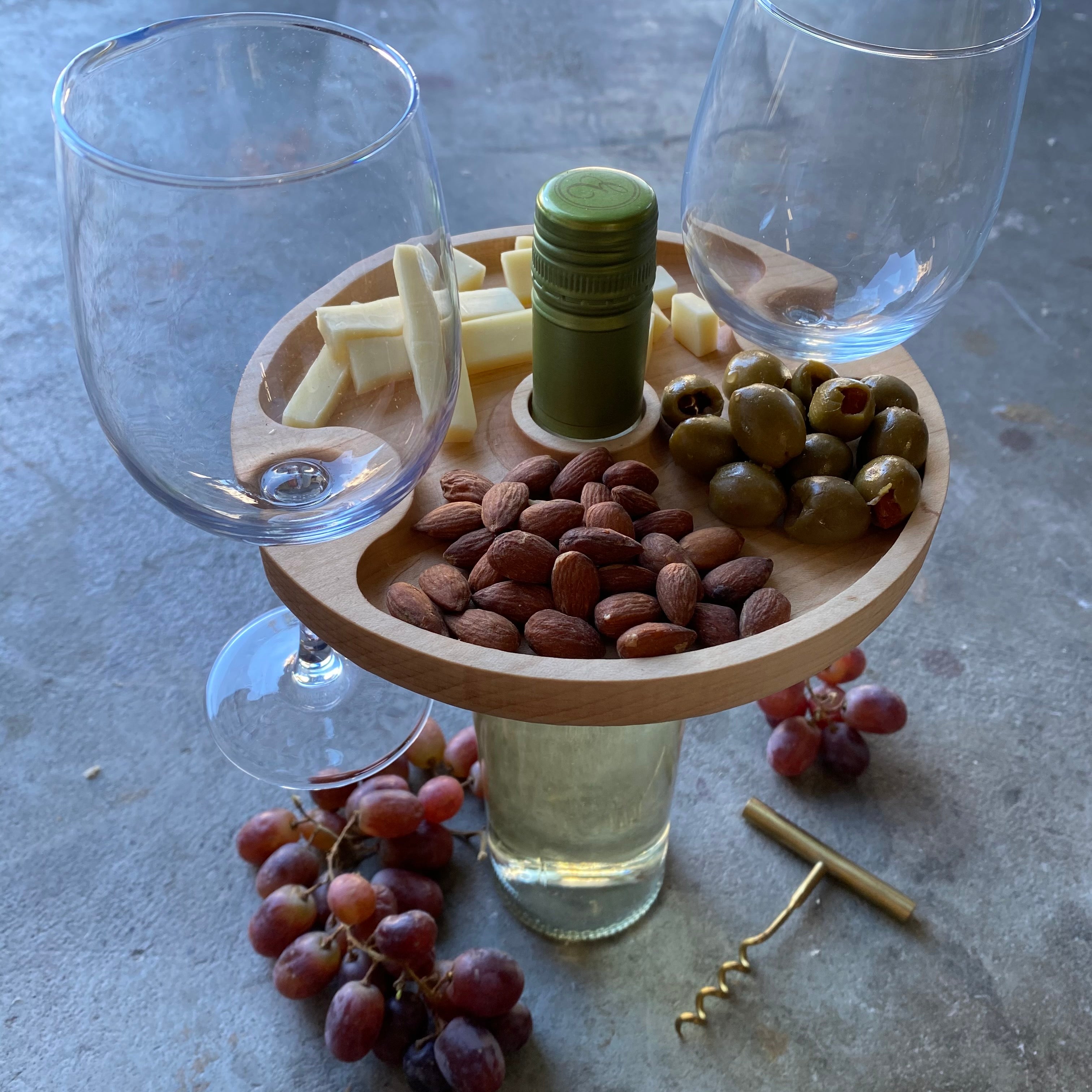 Wine Bottle + Glass Serving Tray